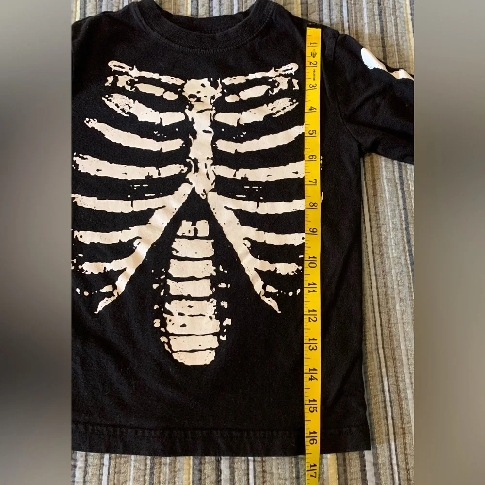 The Children’s Place Skeleton Long Sleeve Shirt Halloween Top Youth Size XS